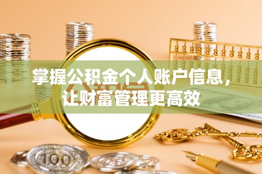 东阿掌握公积金个人账户信息，让财富管理更高效